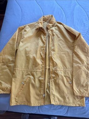 Vintage Men's Lightweight Mustard Yellow Zip-Front Jacket